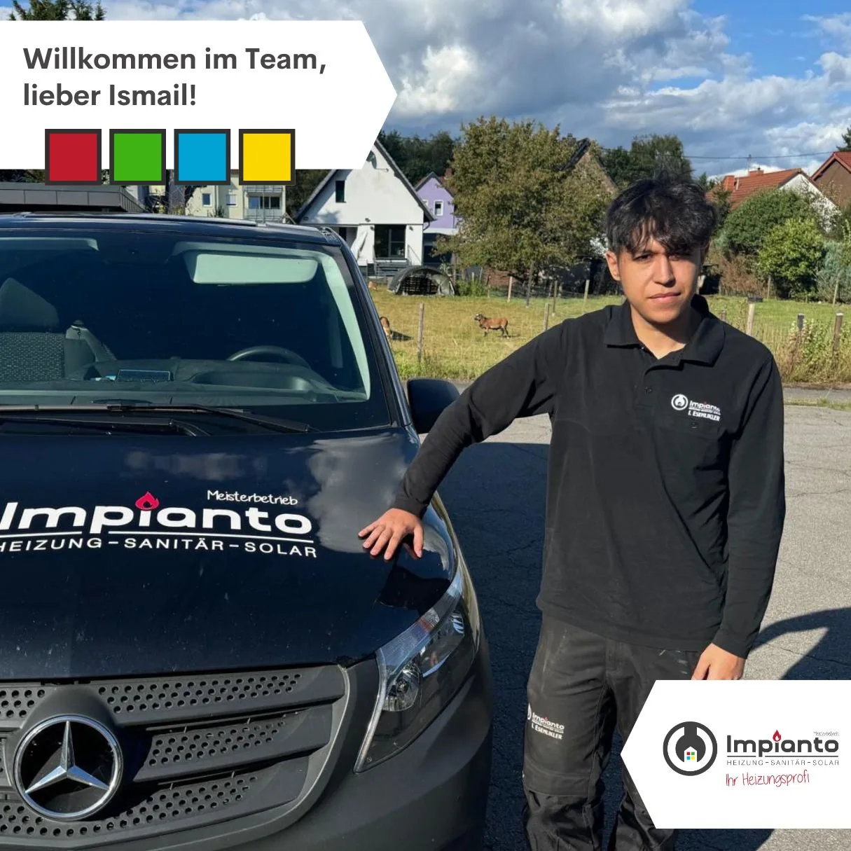Auszubildender von Impianto Heiztechnik bei der Arbeit